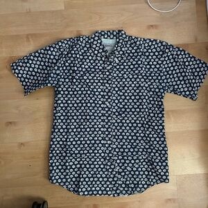 Vintage Hawaiian collar button shirt blue